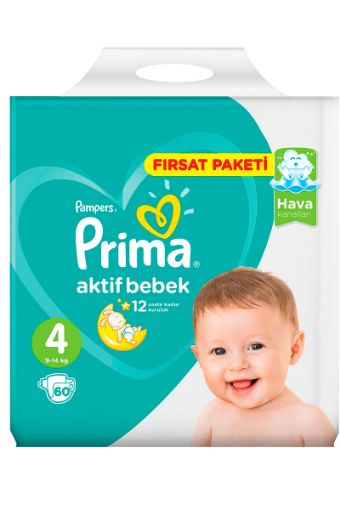 PRİMA AKTİF BEBEK FIRSAT PAKETİ 4 MAKSİ 9-14 KG 60 ADET. ürün görseli