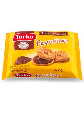 TORKU FAVORİMO ÇİKOLATA KREMALI BİSKÜVİ 4x61 GR. ürün görseli