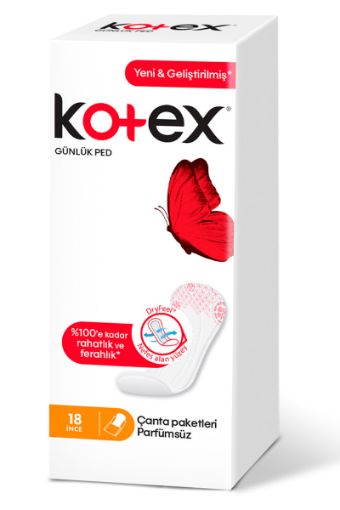 KOTEX GÜNLÜK PARFÜMSÜZ İNCE 18'Lİ. ürün görseli