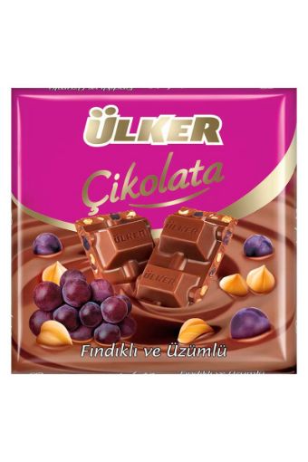 ÜLKER FINDIKLI ÜZÜMLÜ ÇİKOLATA 60 GR. ürün görseli