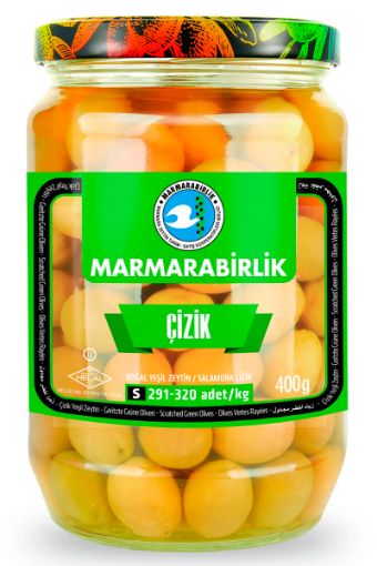 MARMARABİRLİK YEŞİL KIRMA ZEYTİN CAM  (291-320) 400 GR. ürün görseli