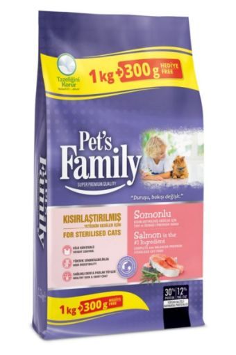 PET'S FAMILY YETİŞKİN KEDİ MAMASI 1000+300GR SOMONLU. ürün görseli