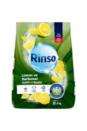 Rinso Toz Deterjan Limon Karbonat Renkliler Ve Beyazlar için Derinlemesine Temizlik 6 Kg. ürün görseli