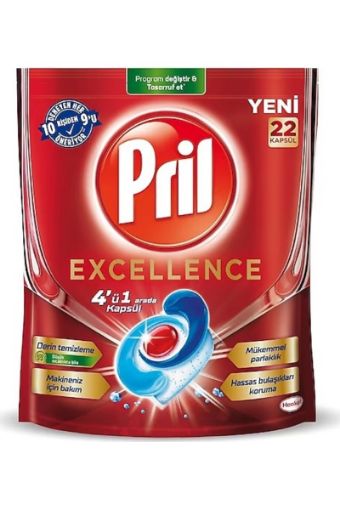 Pril Excellence 4'ü 1 Arada Bulaşık Makinesi Tableti 22'li. ürün görseli