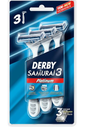 DERBY SAMURAİ 3  TRAŞ BIÇAĞI 3'LÜ POŞET. ürün görseli